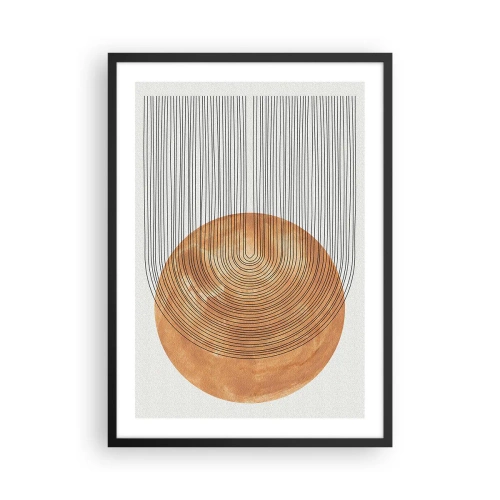 Poster in black frame - Geometric abstraction in earthy tones - 50x70cm - Sunny Composition - Modern wall decoration for the living room and bedroom ARTTOR