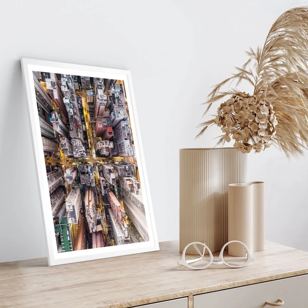 Poster in white frmae - Greetings from Hong Kong - 40x50 cm