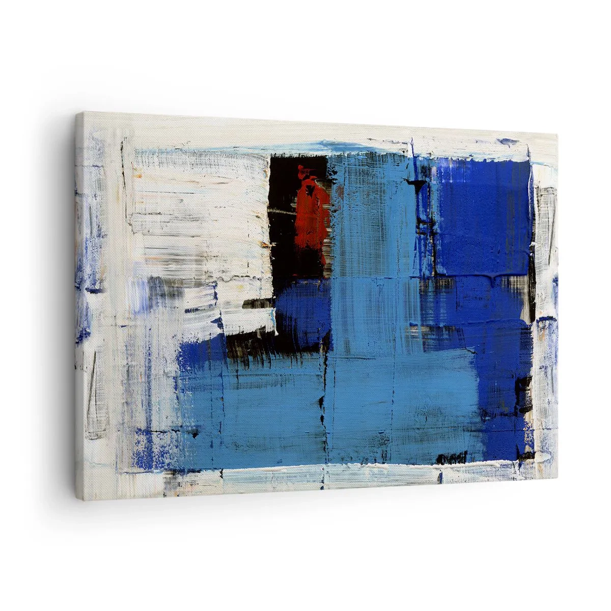 Canvas picture - Abstract composition in shades of blue and white - 70x50cm - The Secret of Blue - Modern wall decoration for the living room and bedroom ARTTOR