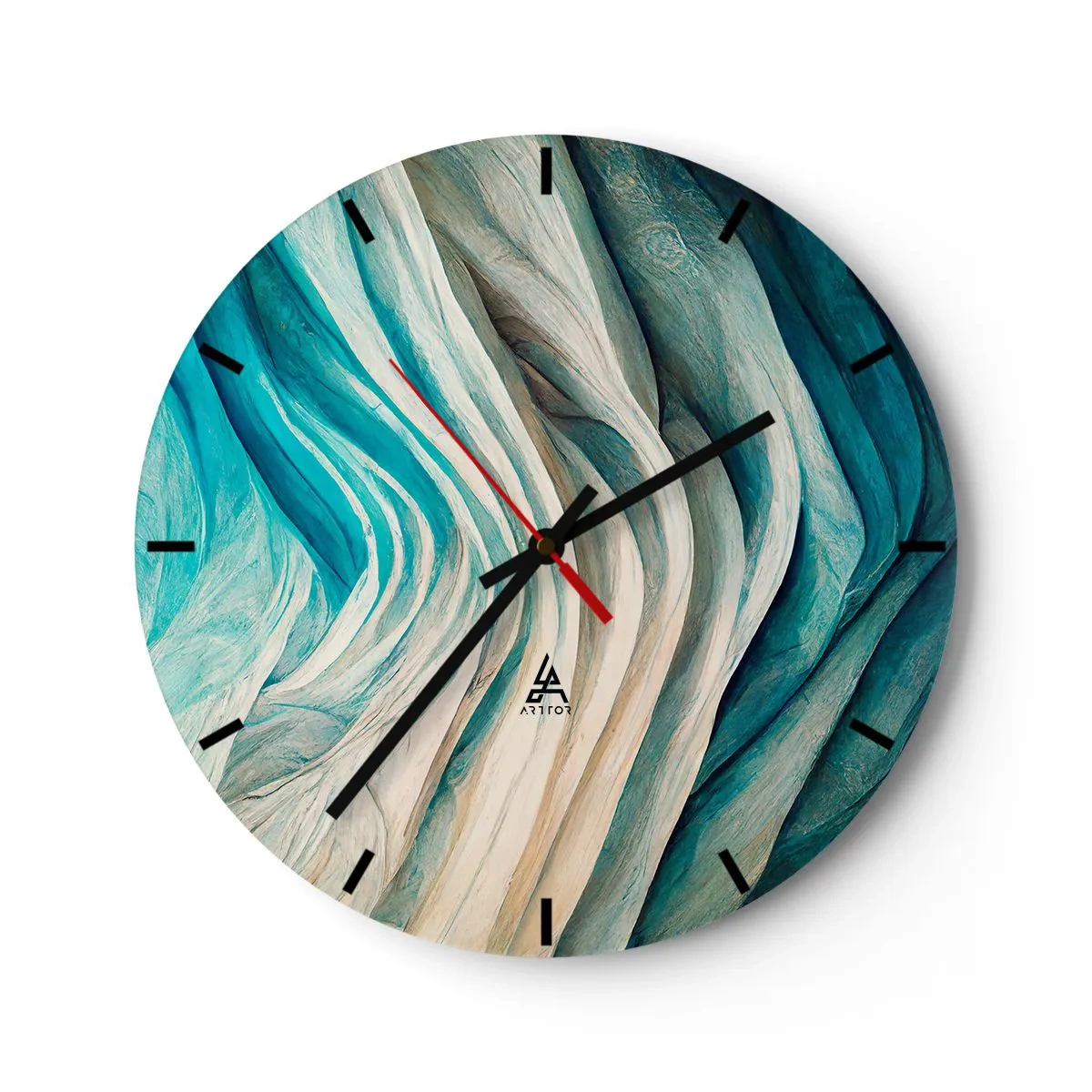 Wall clock - Clock on glass - Blue Insatiability - 40x40 cm