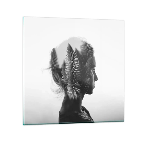 Glass picture - Lady from a Pinewood Forest - 50x50 cm