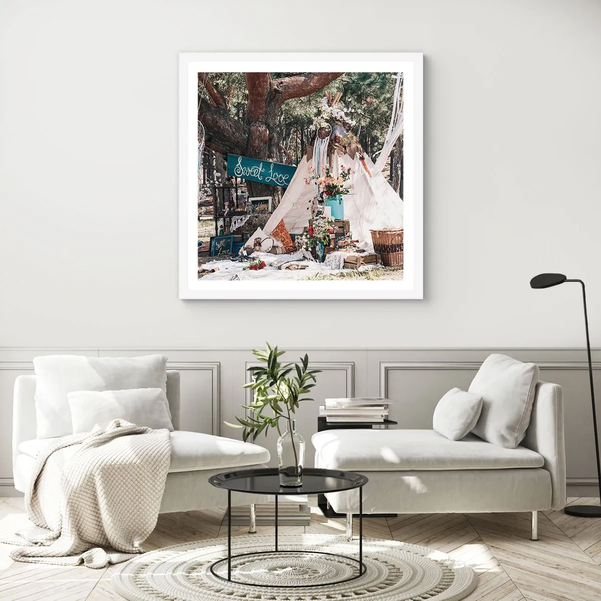 Poster in white frmae - Make Love… - 40x40 cm