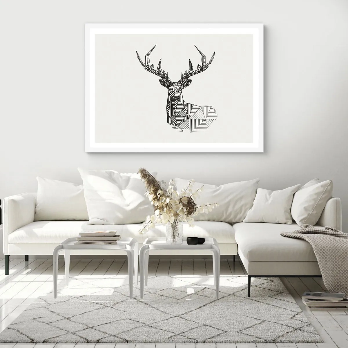 Poster in white frmae - Derr in Cubist Style - 70x50 cm