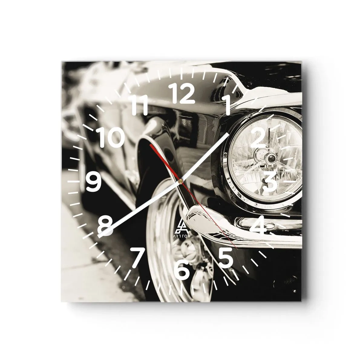 Wall clock - Clock on glass - Lasting Shine - 40x40 cm