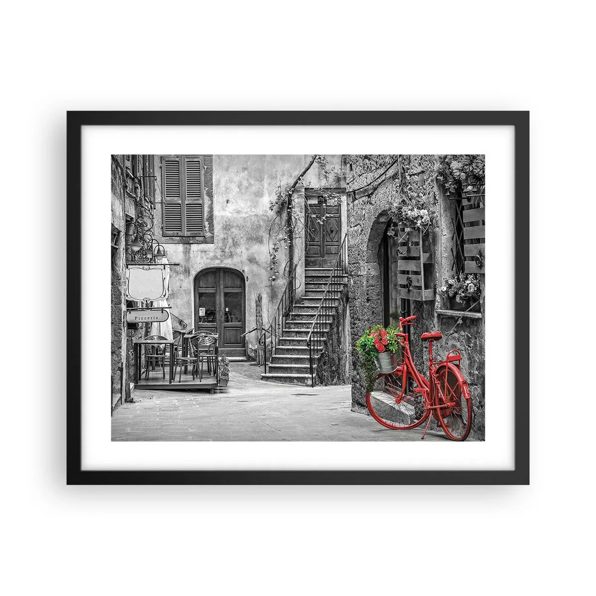 Poster in black frame - Tuscan Alley - 50x40 cm