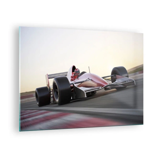 Glass picture - Formula 1 on the race track - 70x50cm - Always the Winner - Modern wall decoration for the living room and bedroom ARTTOR