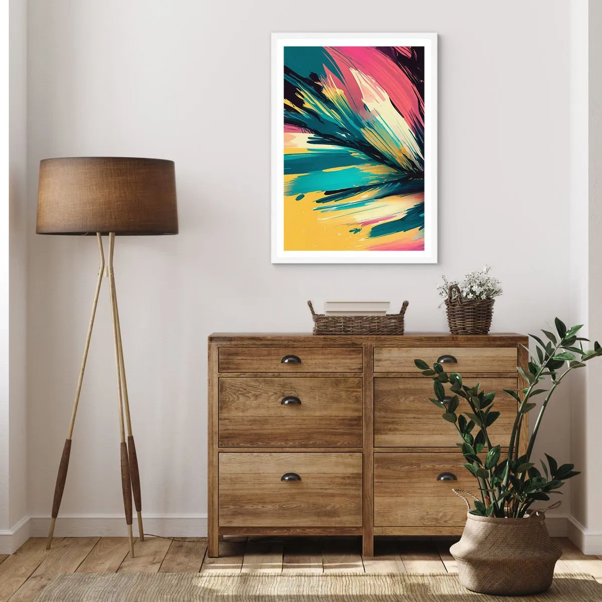 Poster in white frmae - Composition -Explosion of Joy - 70x100 cm