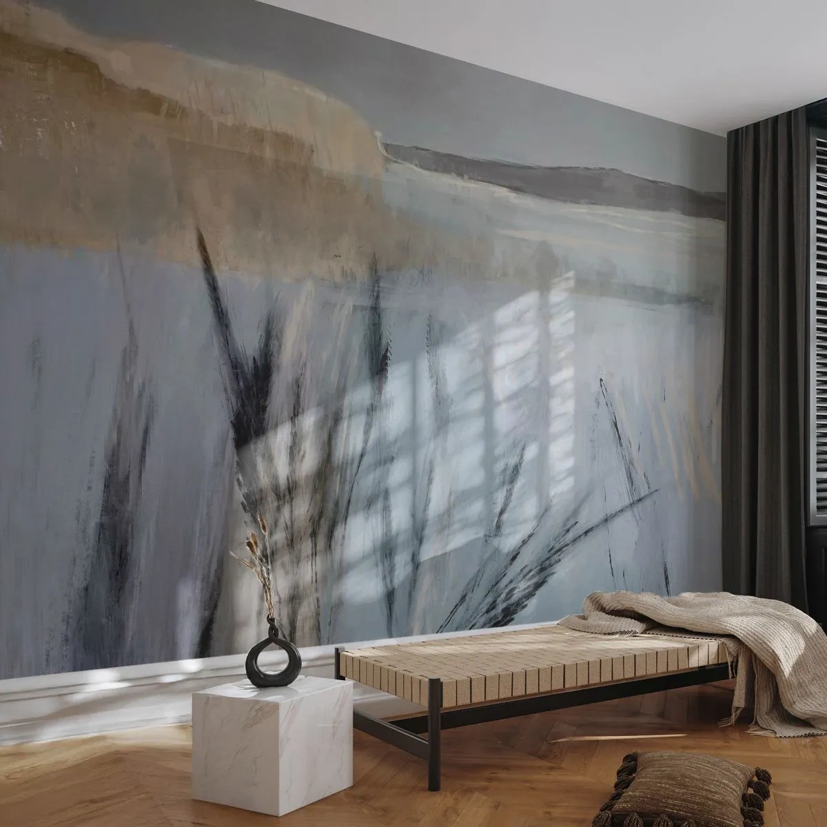 Self-Adhesive Photo Wallpaper Deluxe Sticker - Winter Fields - Bright, Minimalism, Piece - 250x175 cm