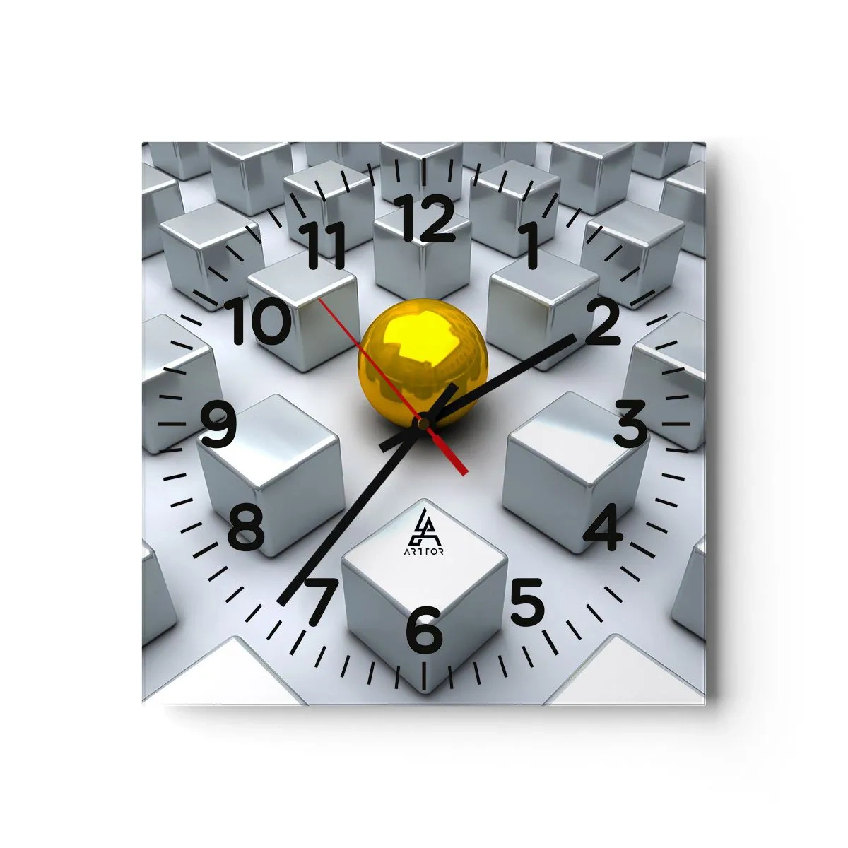 Wall clock - Clock on glass - Why Me? Geometric Composition. - 30x30 cm