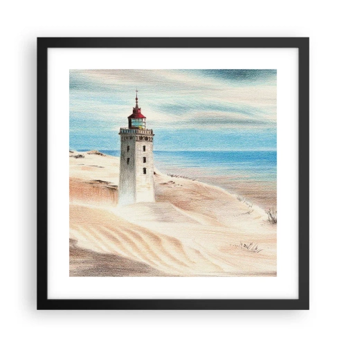 Poster in black frame - Always Staring at the Sea - 40x40 cm