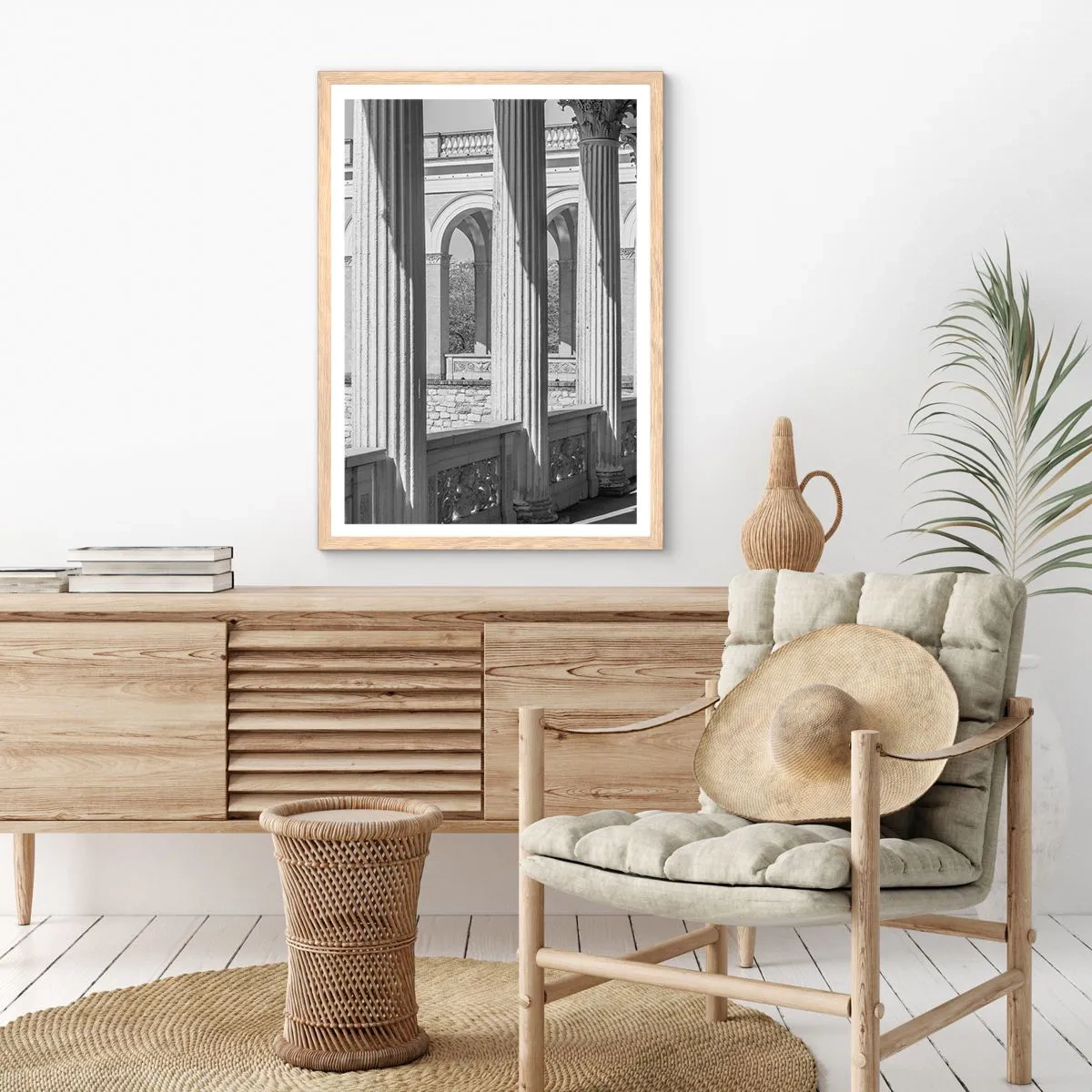 Poster in light oak frame - Sunny Arcade - 70x100 cm