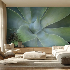 Photo Wallpaper Premium Sand - Birth of Green - Succulent, Agave, Botany - 150x105 cm