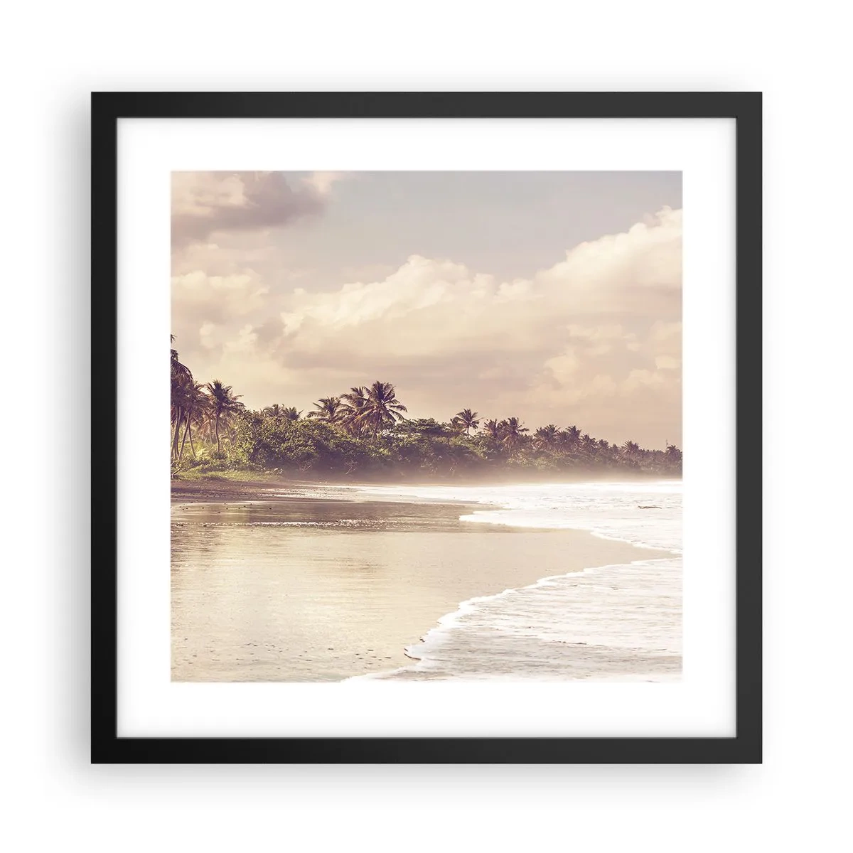 Poster in black frame - Caress of the Waves - 40x40 cm