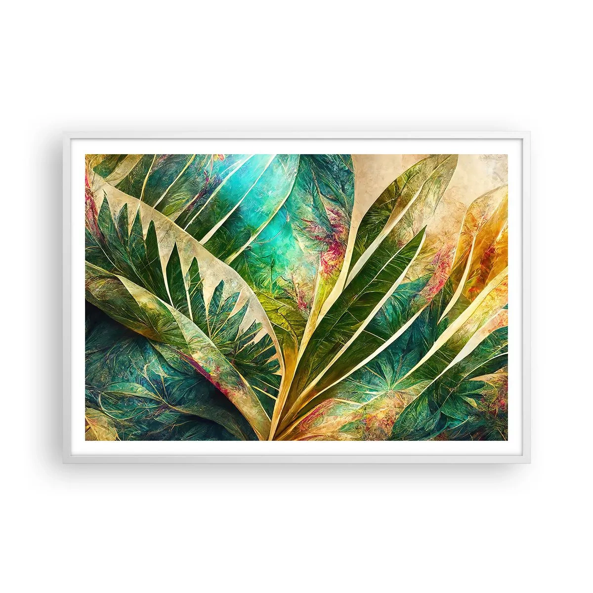 Poster in white frmae - Colours of the Tropics - 100x70 cm