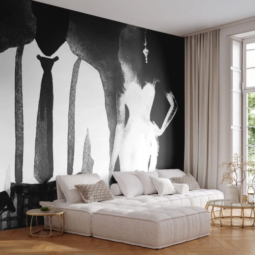 Photo Wallpaper Premium Canvas - Noir Atmosphere - Abstraction, Woman and Man, Fashion - 300x210 cm