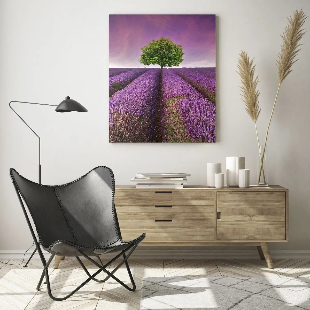 Glass picture - In the Fields of Lavender - 50x70 cm