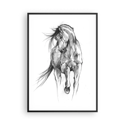 Poster in black frame - In a Graceful Trot - 70x100 cm