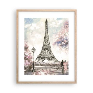 Poster in light oak frame - April Walk in Paris - 40x50 cm