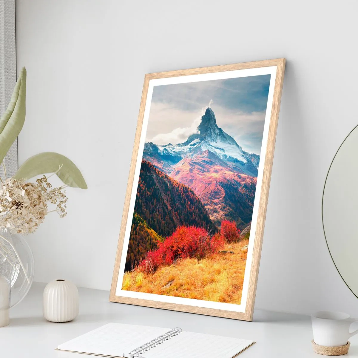 Poster in light oak frame - Alpine Autumn - 70x100 cm