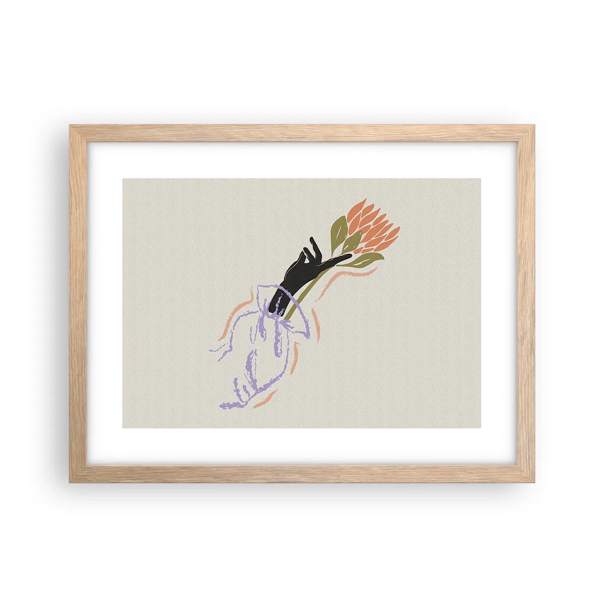 Poster in light oak frame - Sister Touch - 40x30 cm