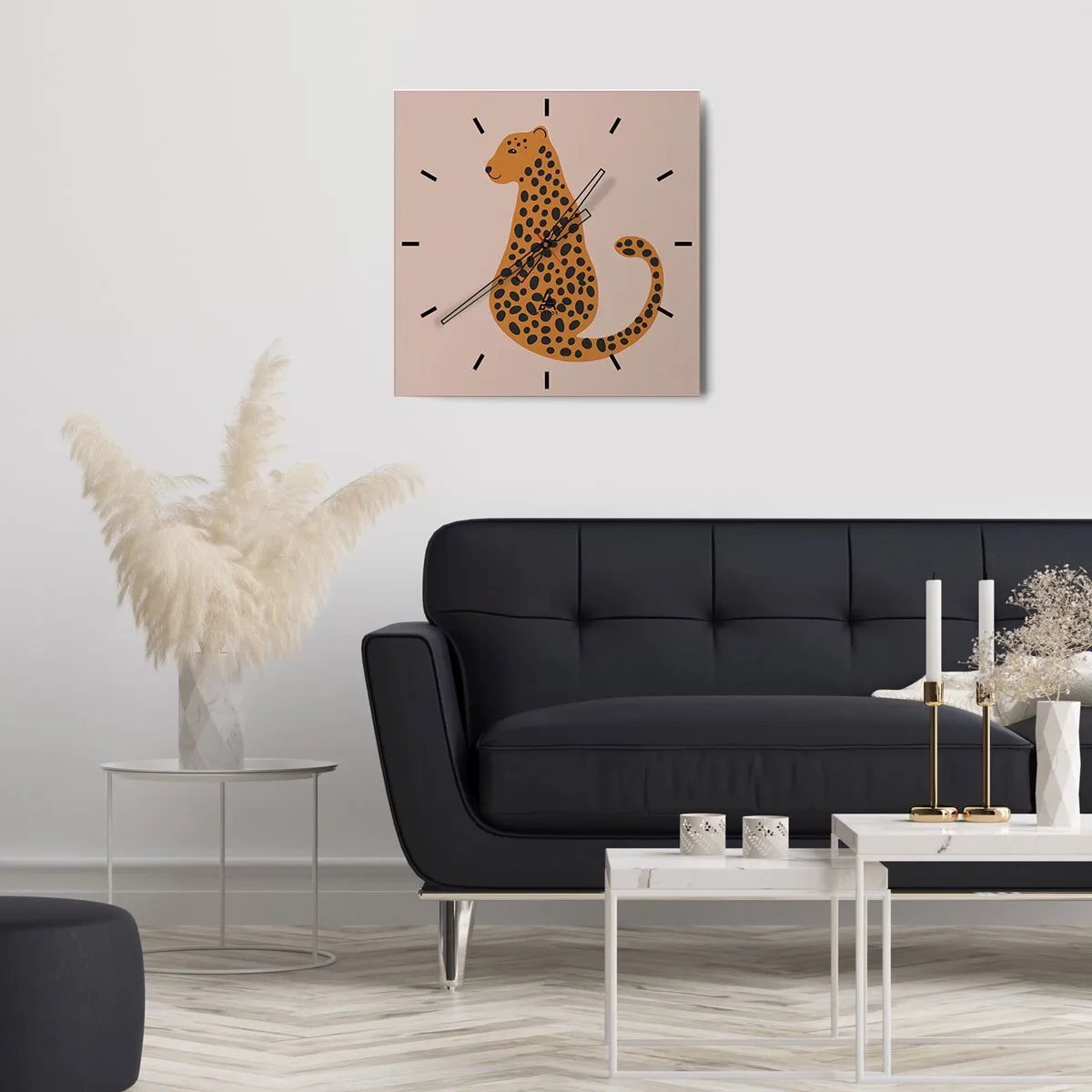 Wall clock - Clock on glass - Leopard Print Is Fashionable - 30x30 cm