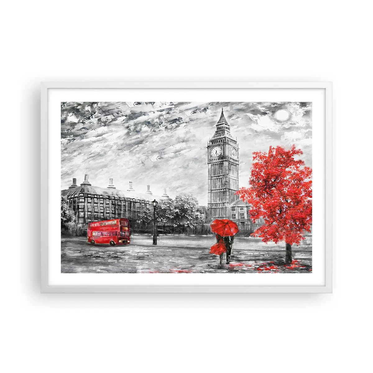Poster in white frmae - Exciting Day - 70x50 cm