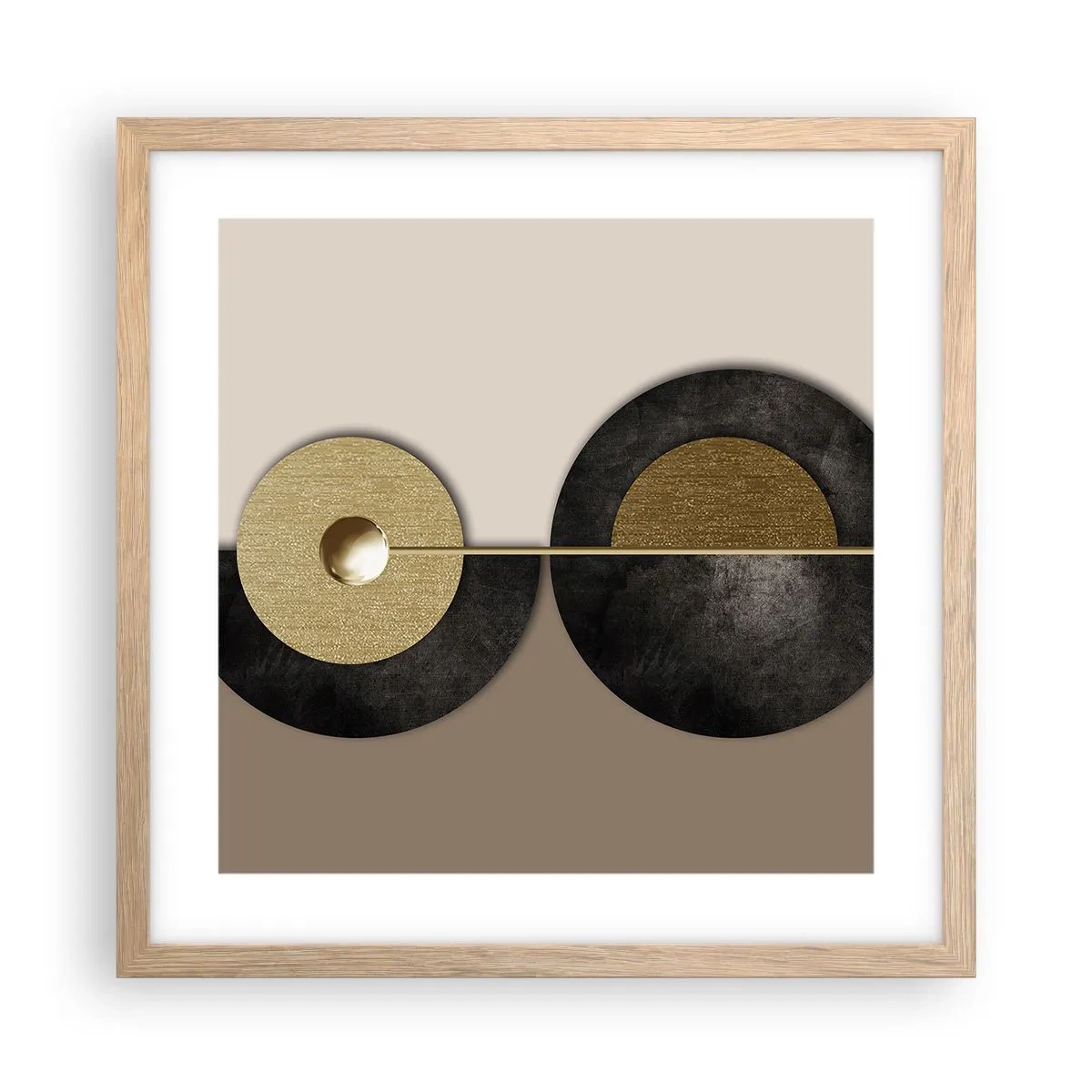 Poster in light oak frame - Variations on Wheel - 40x40 cm