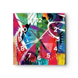 Wall clock - Clock on glass - Fast, Vividly and Jamming - 40x40 cm