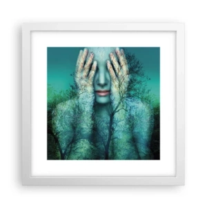 Poster in white frmae - Submerged in Blue - 30x30 cm