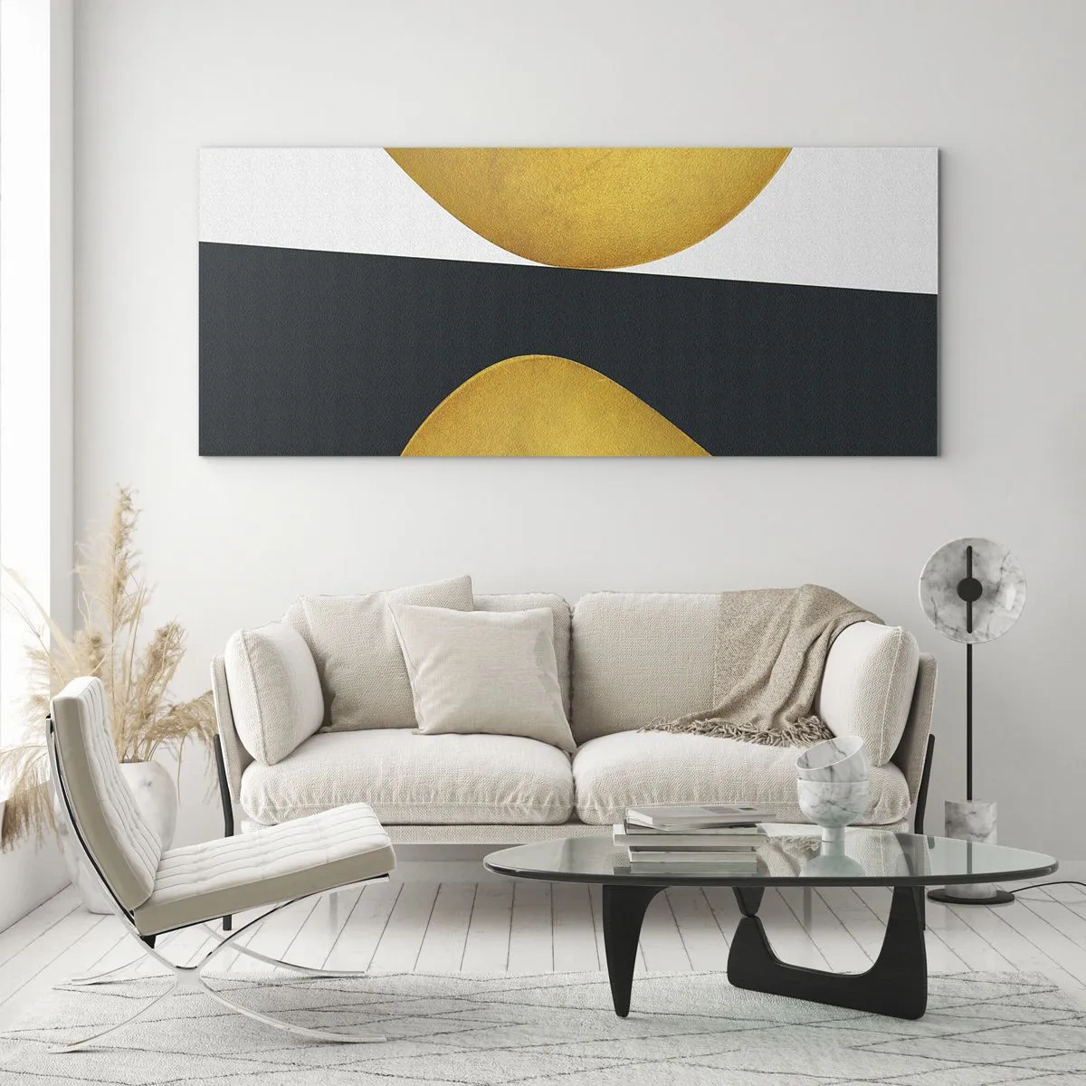 Glass picture - First Of All: Gold - 100x40 cm