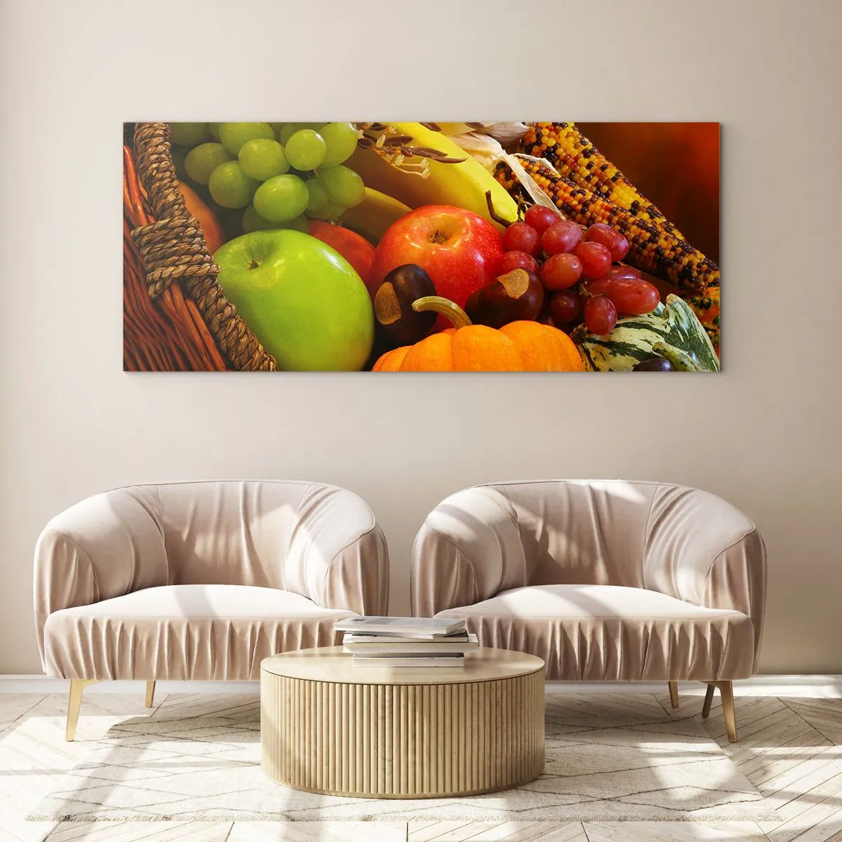 Glass picture - Basket of Abundance - 120x50 cm