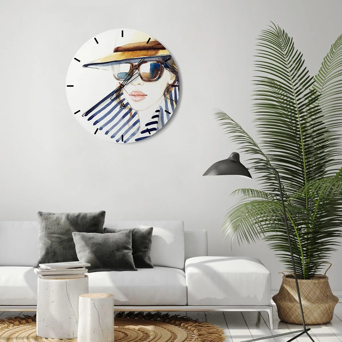 Wall clock - Clock on glass - Welcome to Florida! - 40x40 cm
