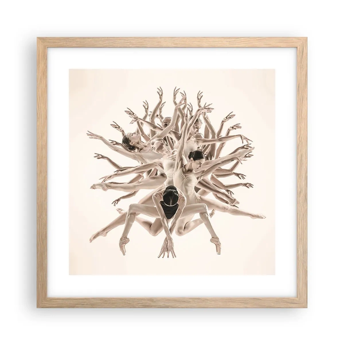 Poster in light oak frame - Dance in Bloom - 40x40 cm