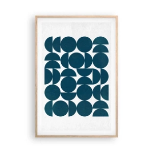 Poster in light oak frame - Circles and Semicircles - 61x91 cm