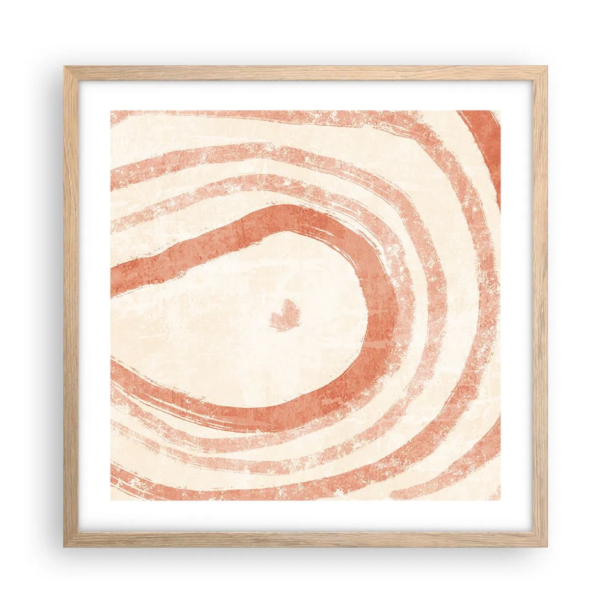 Poster in light oak frame - Coral Circles - Composition - 50x50 cm
