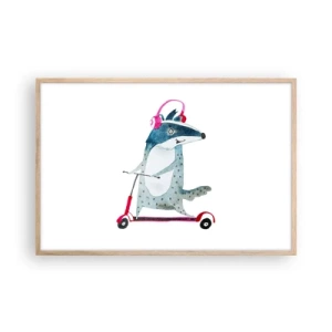 Poster in light oak frame - Joys of a Badger - 91x61 cm