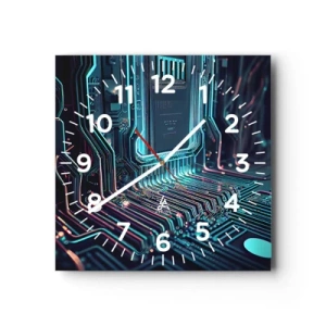 Wall clock - Clock on glass - I Was Just Thinking… - 40x40 cm