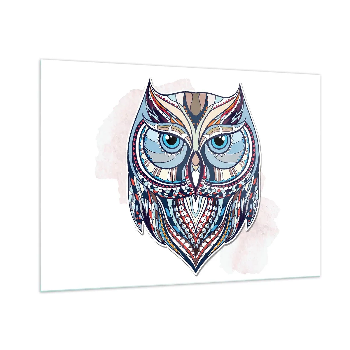 Glass picture - Ornamental Owl - 100x70 cm