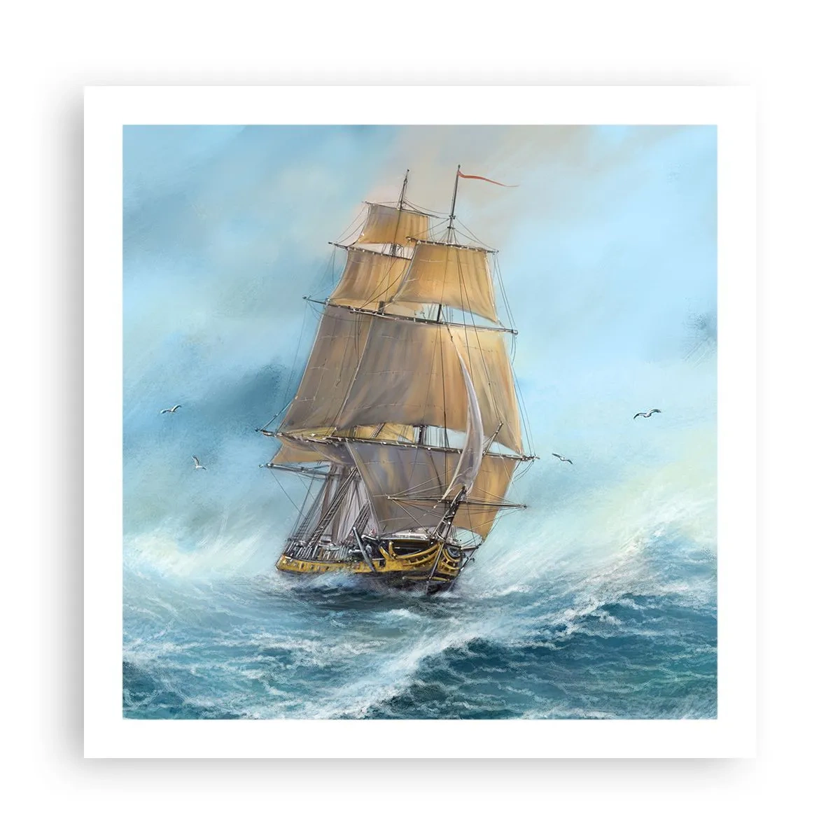 Poster - Gliding on the Waves - 60x60 cm