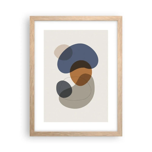 Poster in light oak frame - Drops of Colours - 30x40 cm