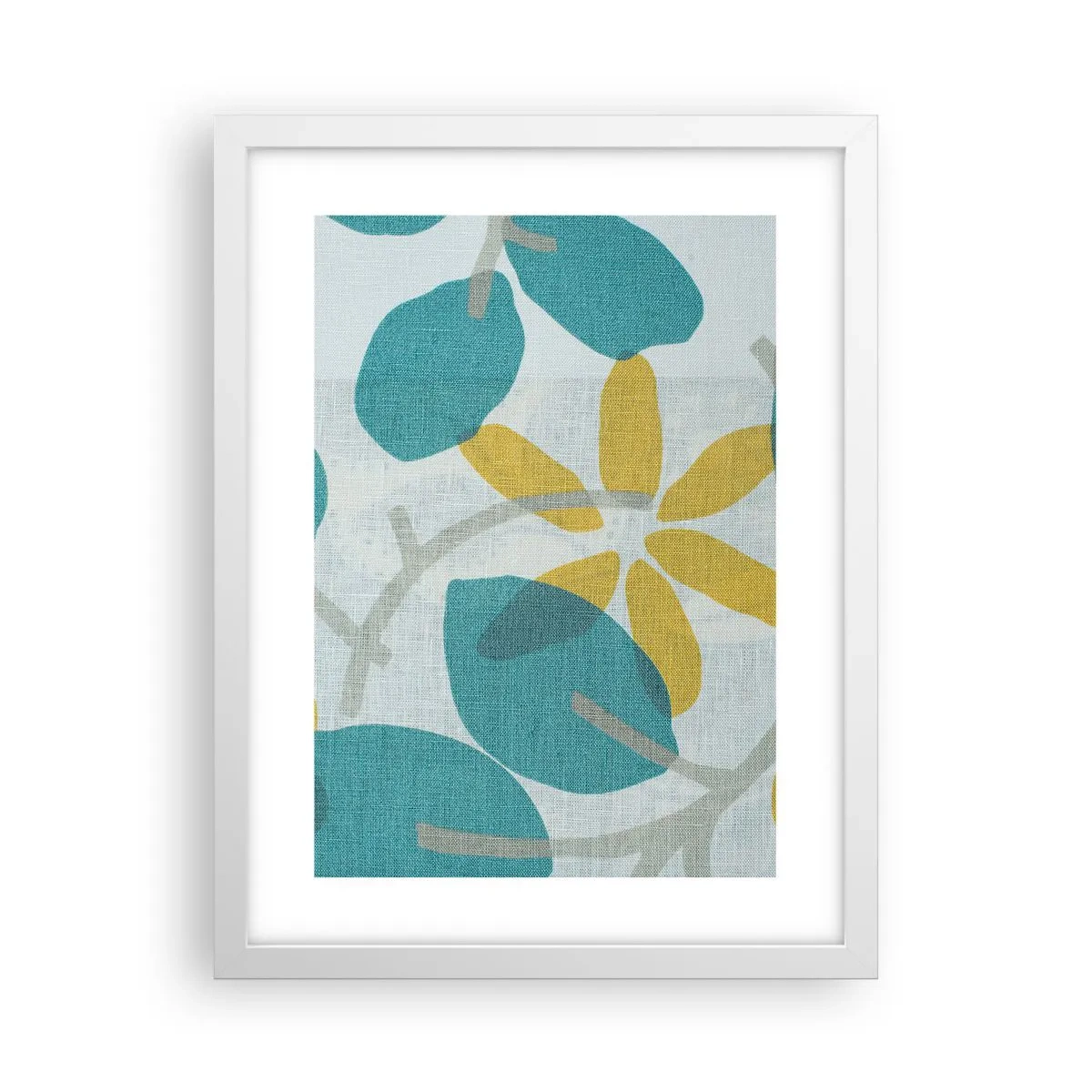 Poster in white frmae - Among Azure Leaves - 30x40 cm