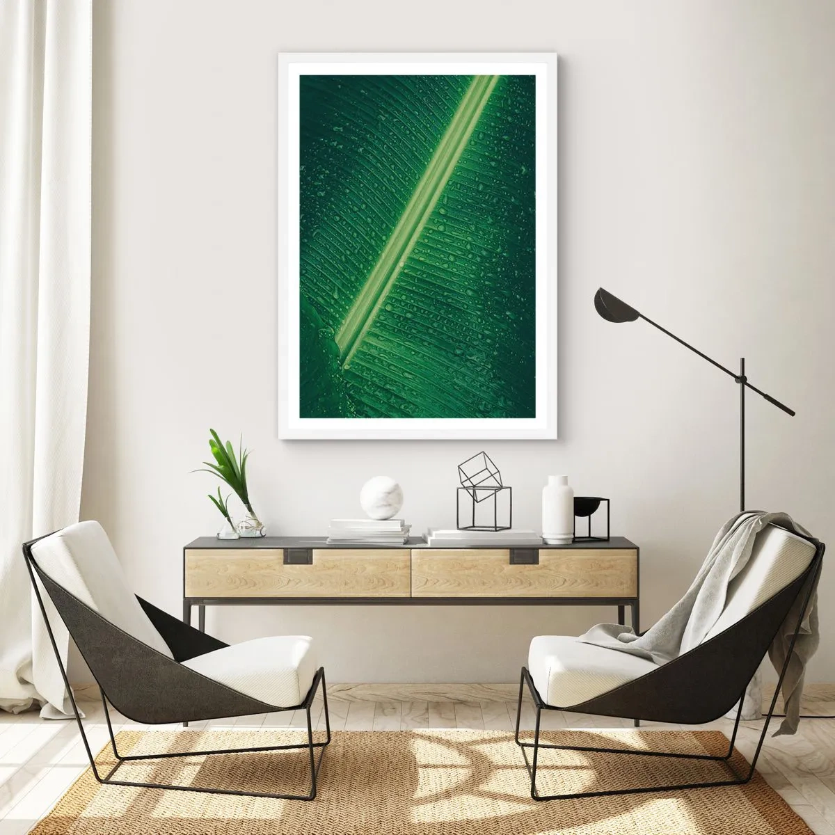 Poster in white frmae - Structure of Green - 70x100 cm