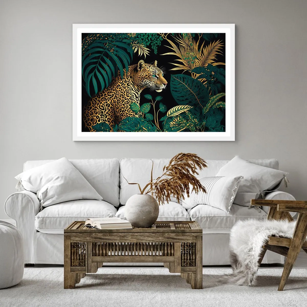 Poster in white frmae - Host in the Jungle - 60x60 cm