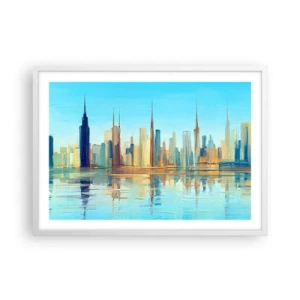 Poster in white frmae - Sunny Metropolis - 70x50 cm