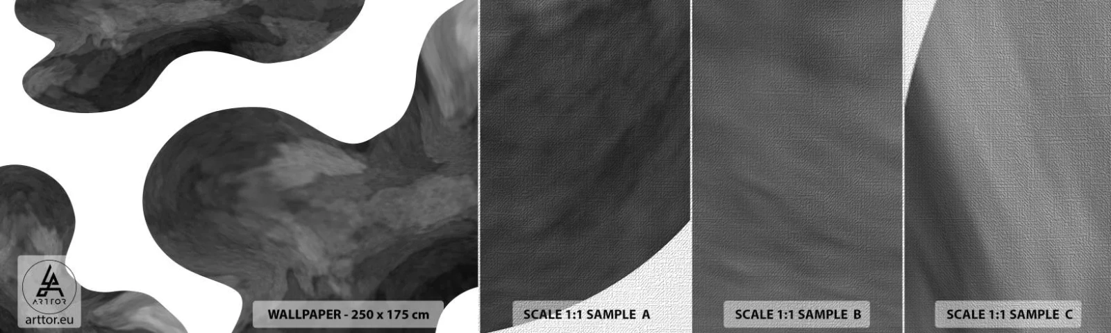 Photo Wallpaper Sample Premium Canvas - Milky Way - Abstraction, Piece, Black and white - 100x30 cm