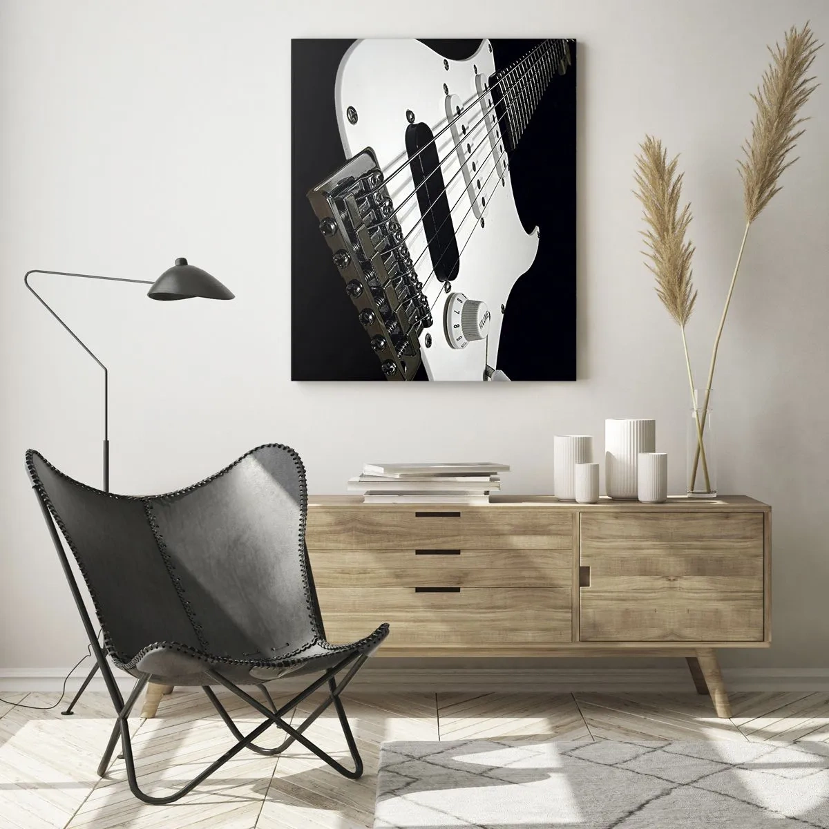 Glass picture - Sound Hidden in White - 50x70 cm