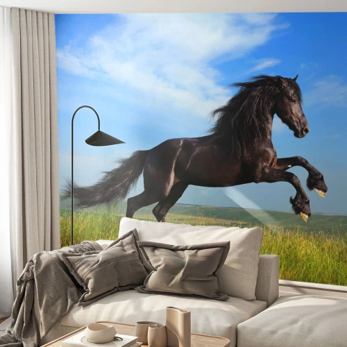 Photo Wallpaper Premium Sand - Thrilling Manifesto of Freedom - Animals, Horse, Landscape - 100x70 cm