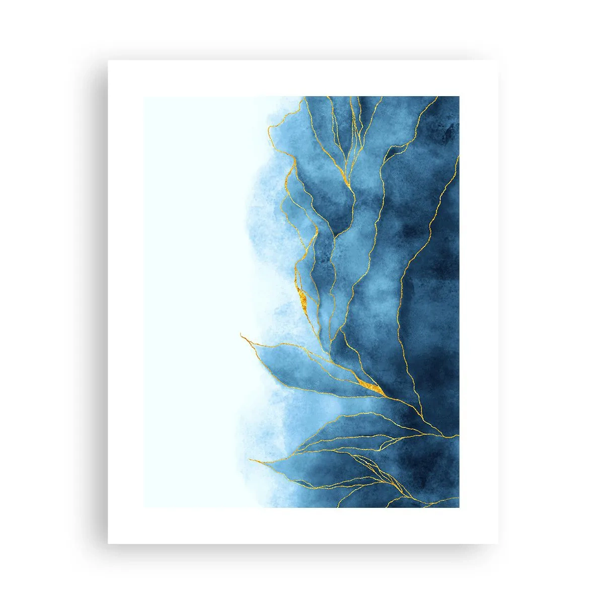 Poster - Blue In Gold - 40x50 cm