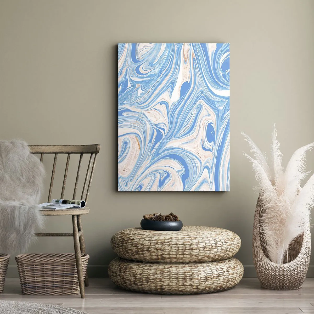 Canvas picture - Floodplain in Turquoise - 65x120 cm