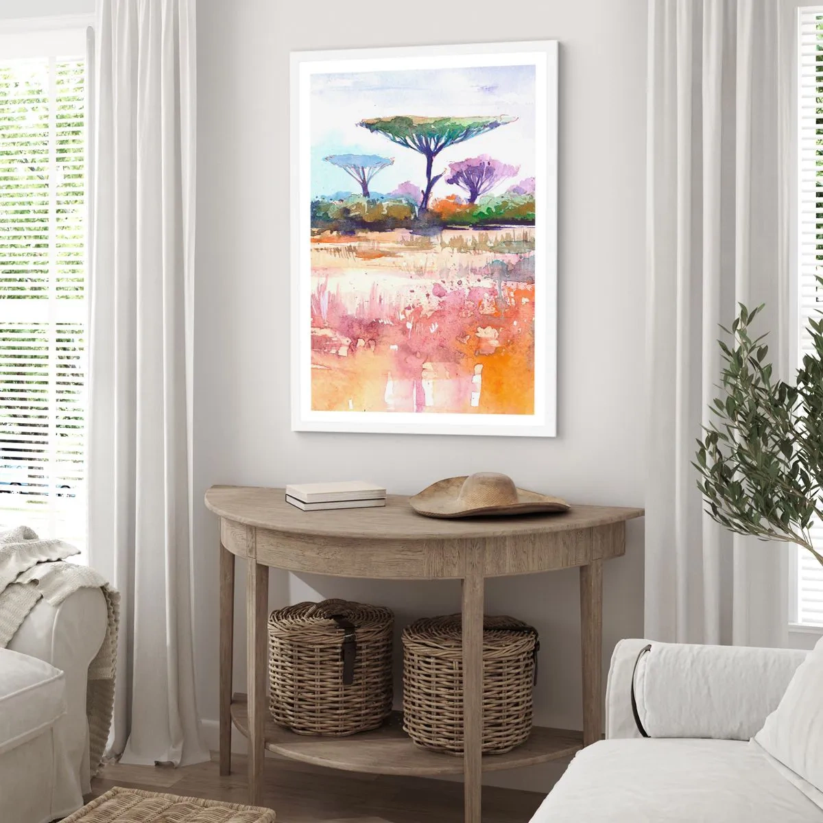 Poster in white frmae - Colour of Savannah - 70x100 cm
